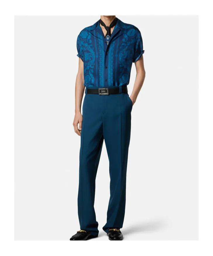 Barocco-Printed Short-Sleeved Shirt
