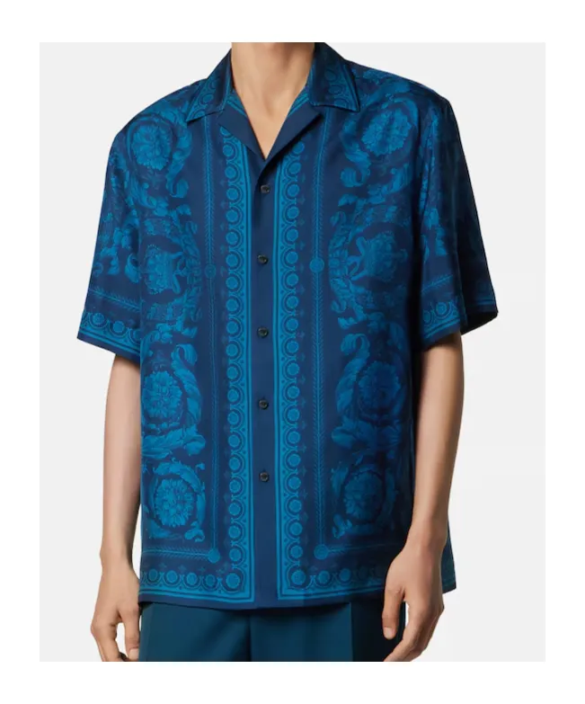 Barocco-Printed Short-Sleeved Shirt