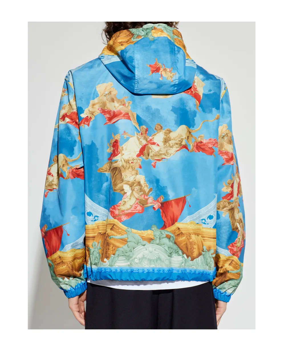 Pattern-Printed Hooded Jacket