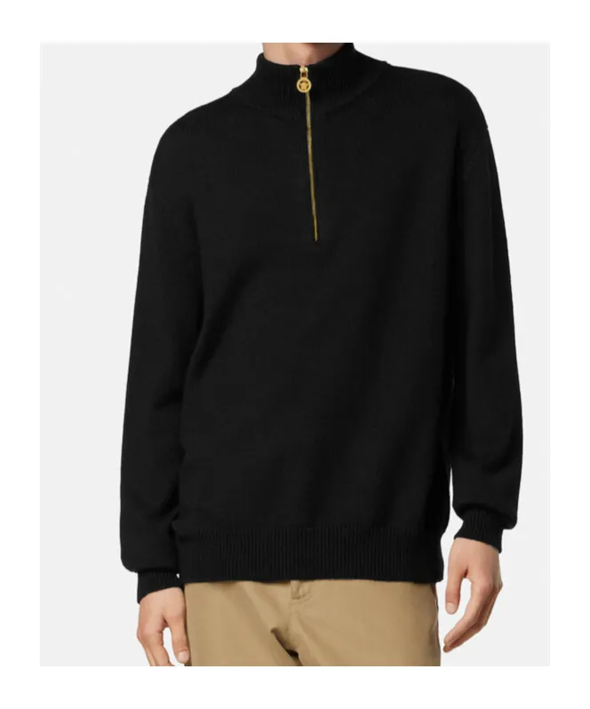 Half-Zipped Knitted Jumper