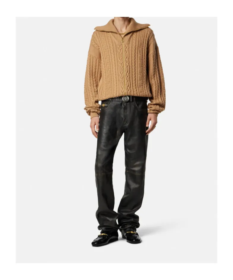Zip-Up Knitted Cardigan