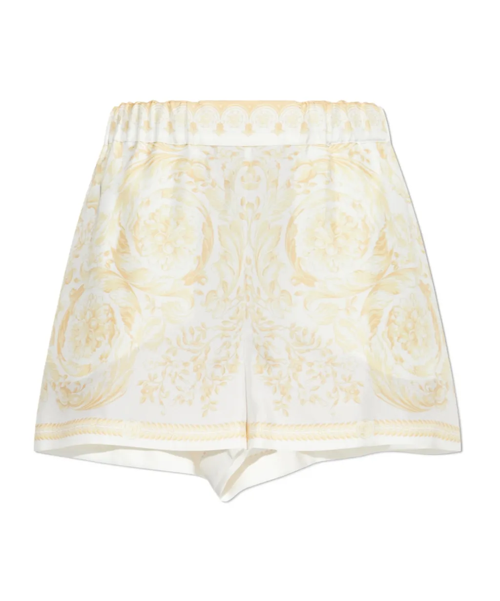 Pattern-Printed Elasticated-Waistband Shorts