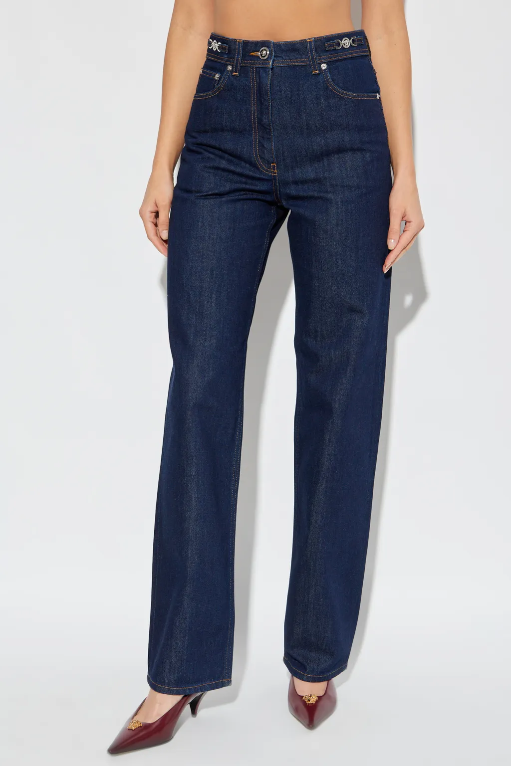 Logo-Patch Straight Leg Jeans