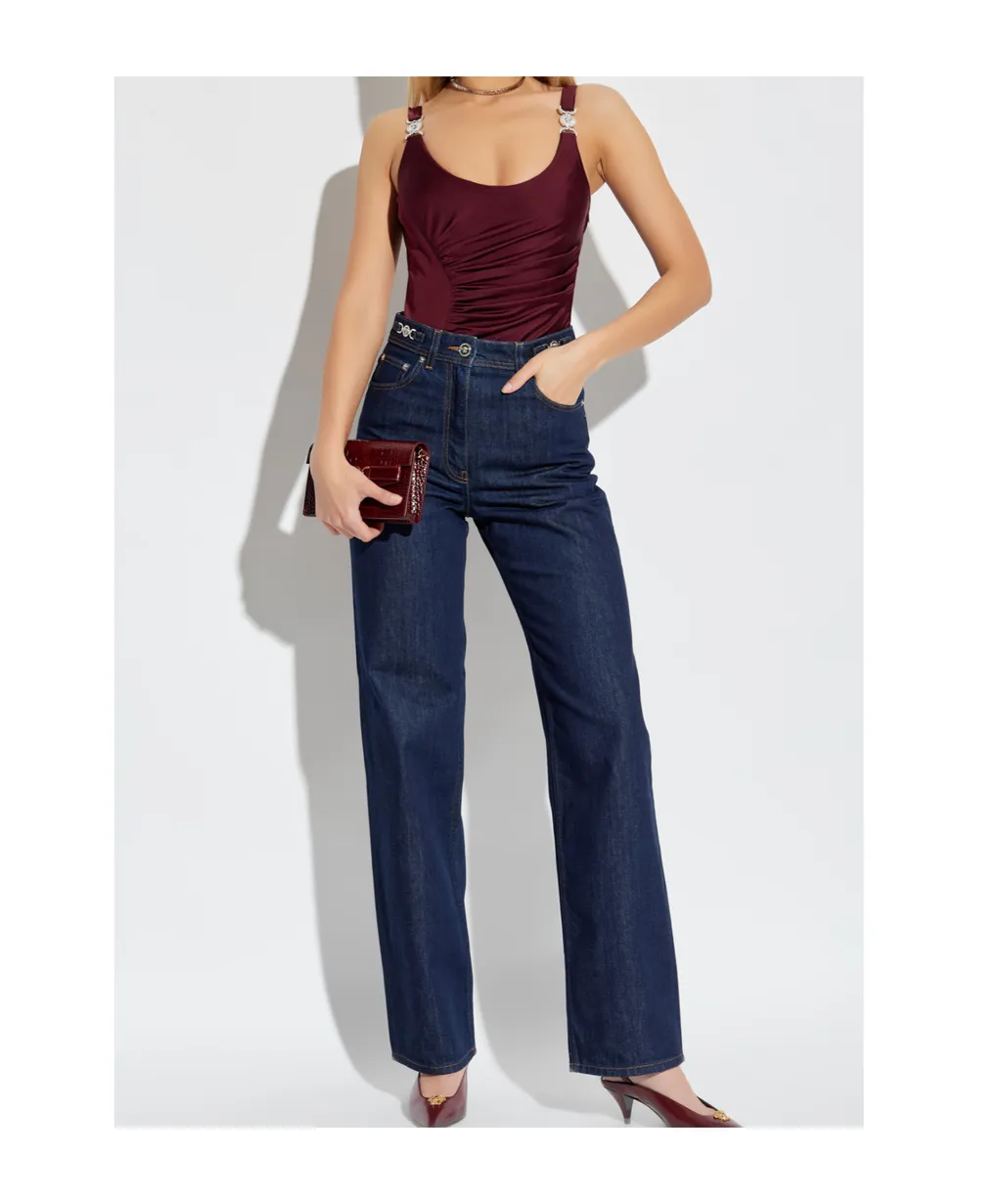 Logo-Patch Straight Leg Jeans