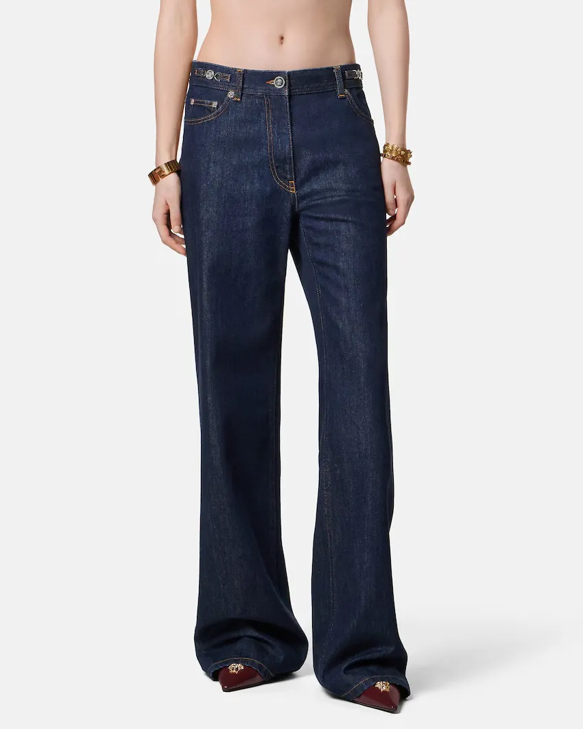 Logo-Patch Straight Leg Jeans
