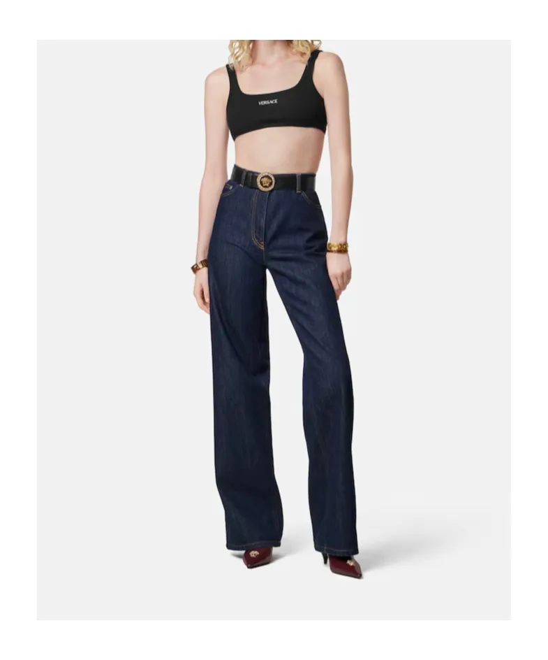 Logo-Patch Straight Leg Jeans