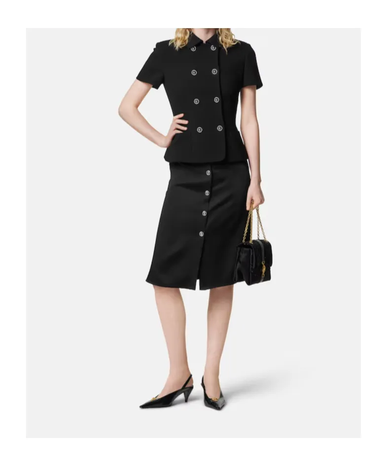 High-Waist Satin Skirt