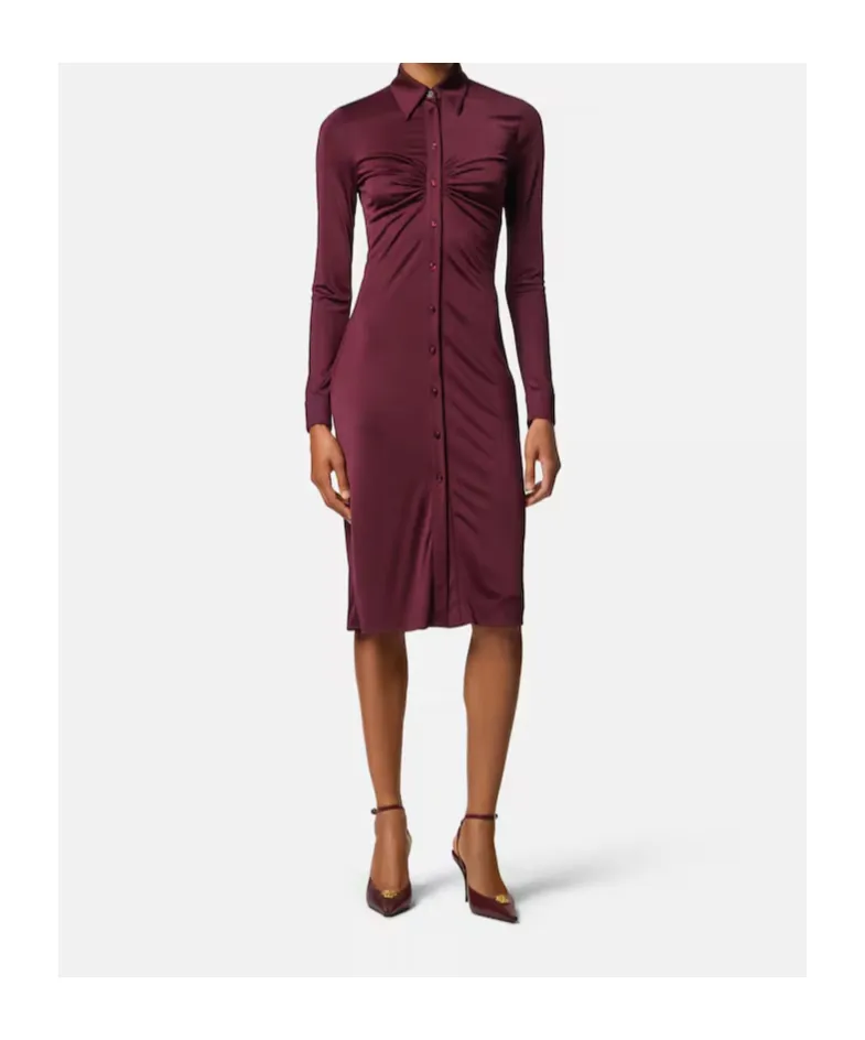 Draped Long-Sleeved Dress