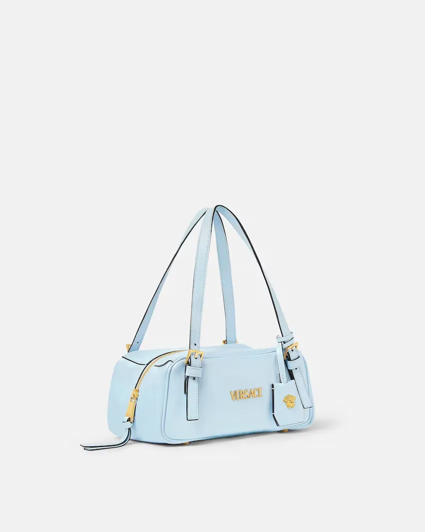 Logo-Lettering Zipped Shoulder Bag