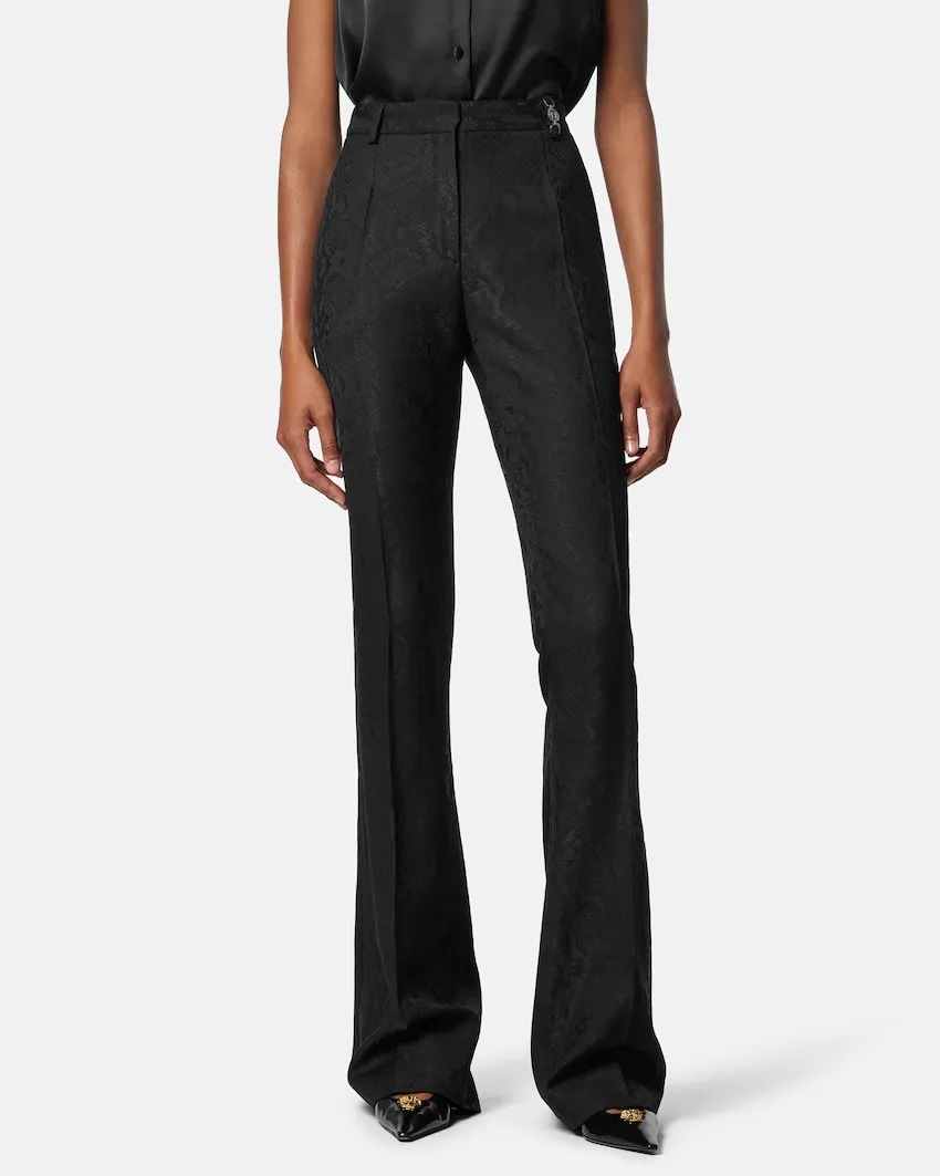 Pattern-Printed Creased Trousers