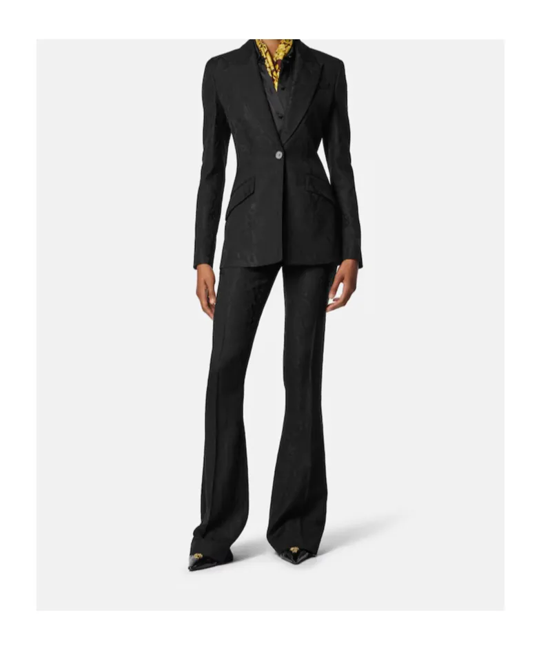 Pattern-Printed Creased Trousers
