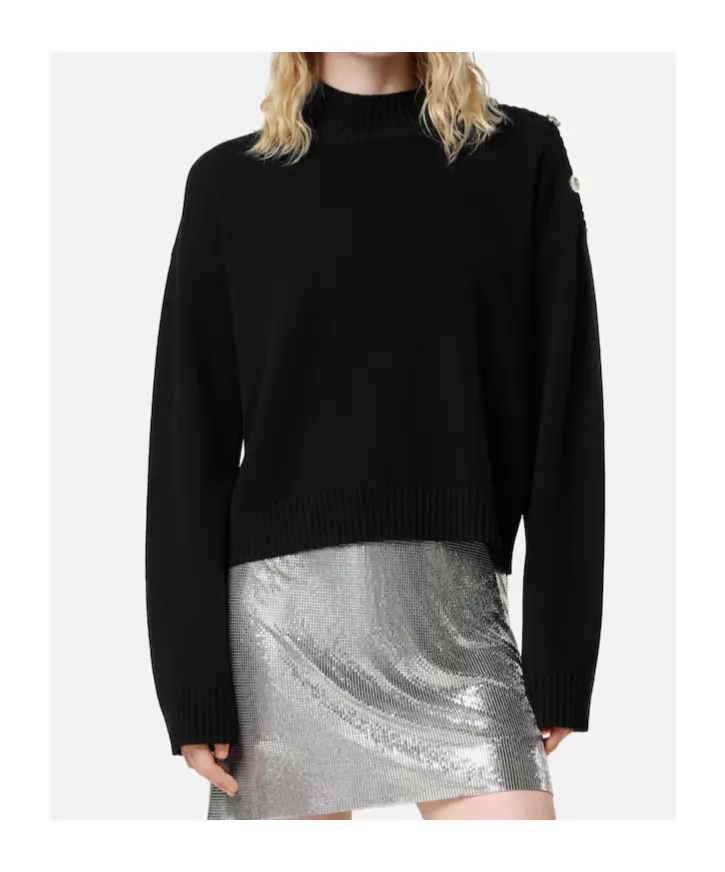 Stand-Up Neck Knitted Jumper