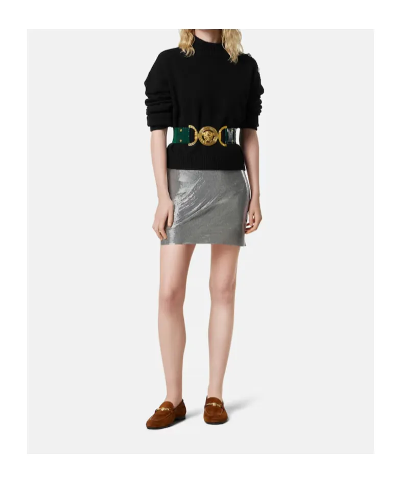 Stand-Up Neck Knitted Jumper