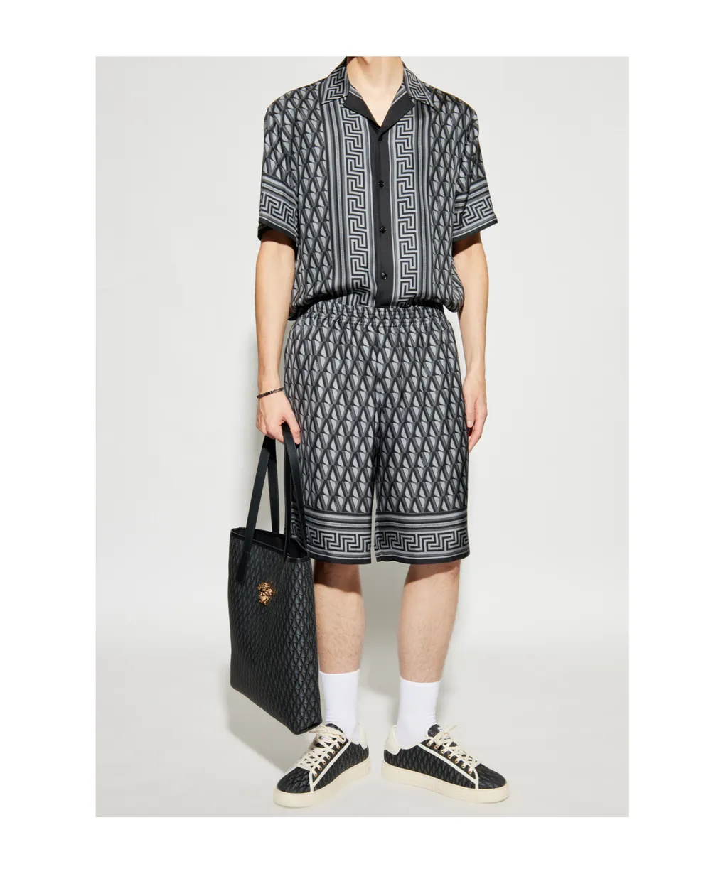 Pattern-Printed Elasticated Waistband Shorts