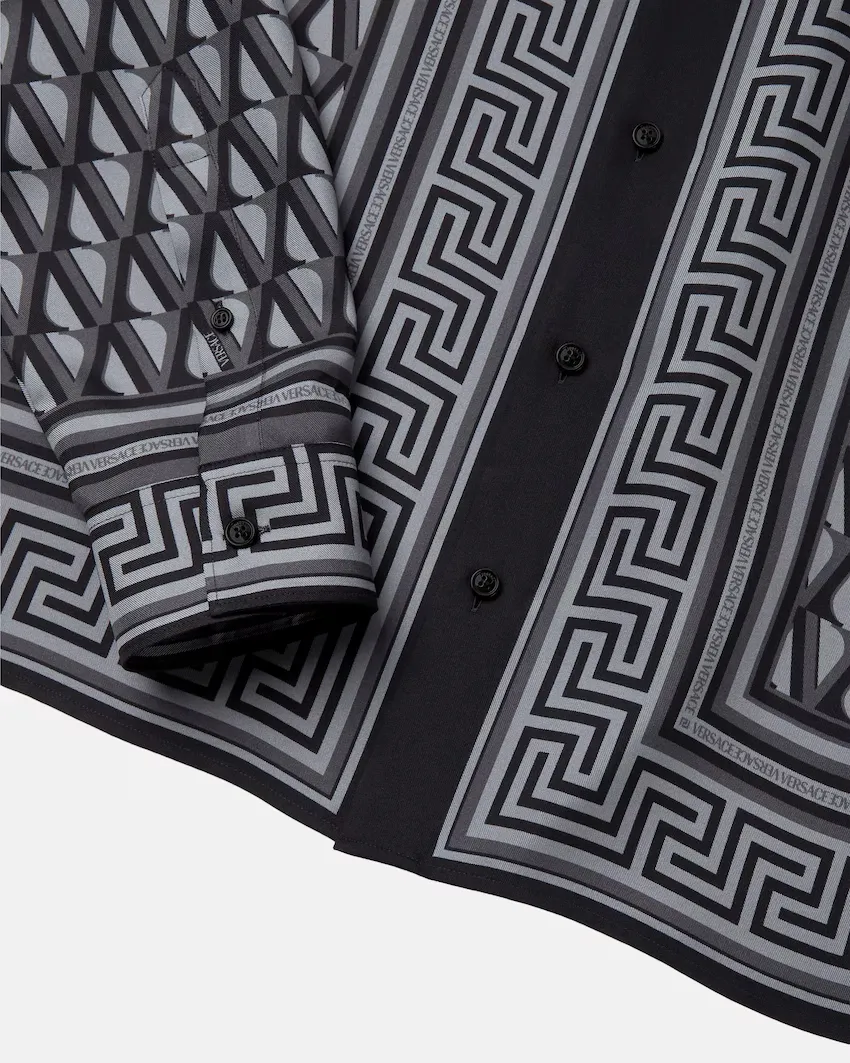 Pattern-Printed Long-Sleeved Shirt