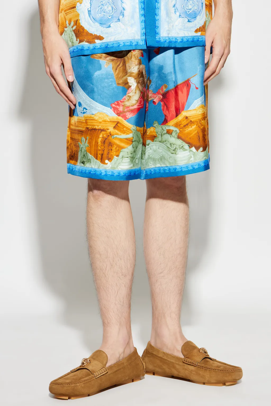 Pattern-Printed Elasticated Waistband Shorts