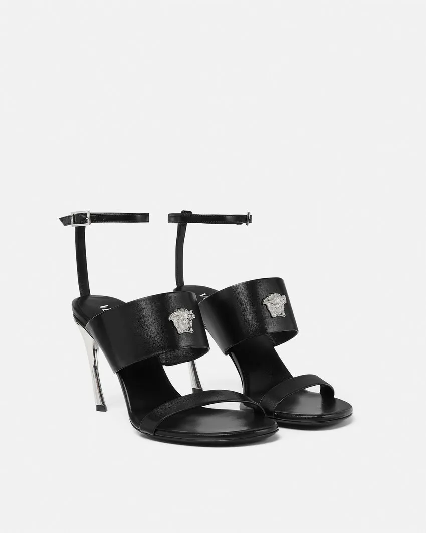 Medusa Head-Embellished Ankle-Strap Sandals