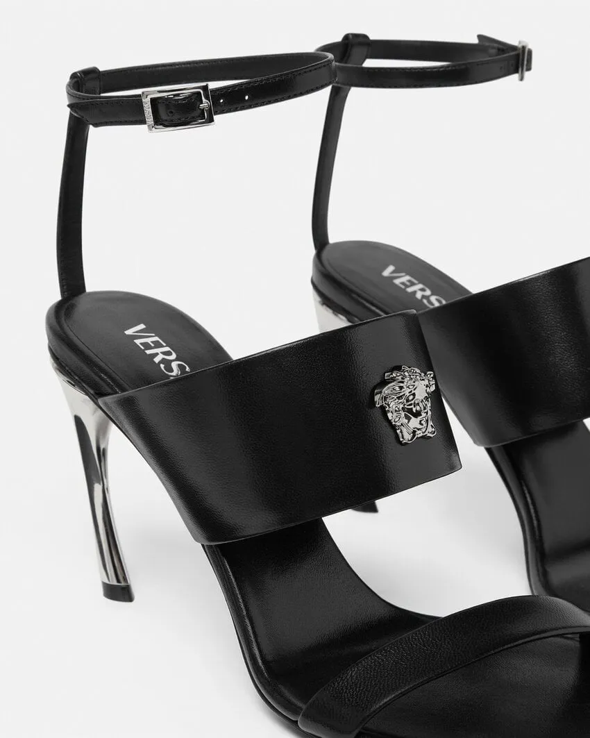 Medusa Head-Embellished Ankle-Strap Sandals