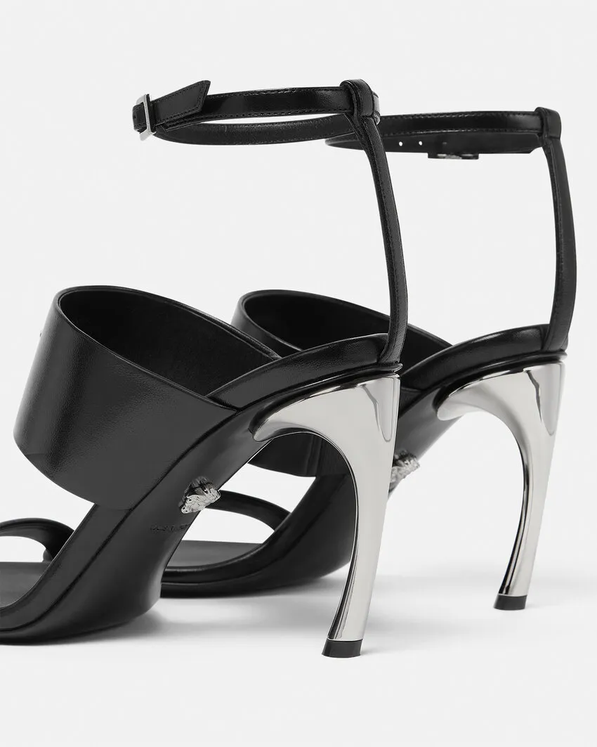 Medusa Head-Embellished Ankle-Strap Sandals