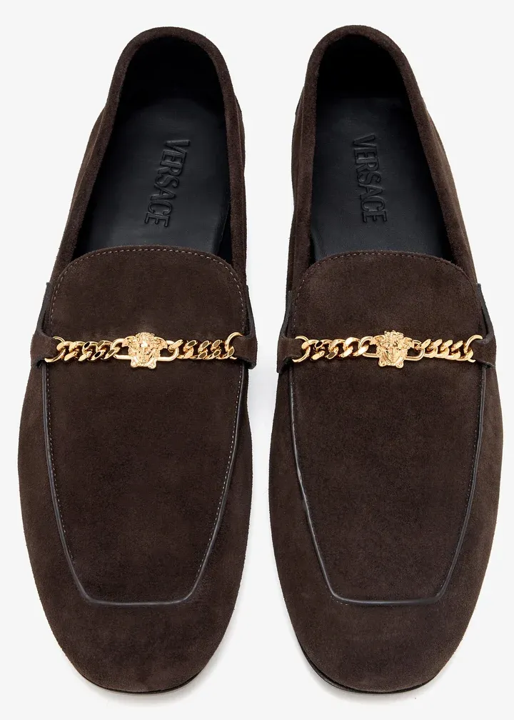 Logo Plaque Chain-Detailed Loafers