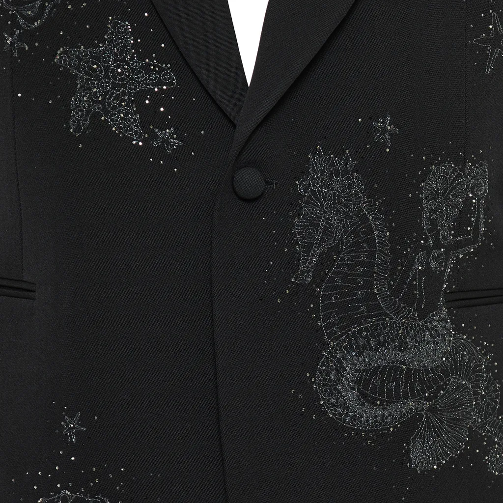 Embellished Single-Breasted Tailored Blazer