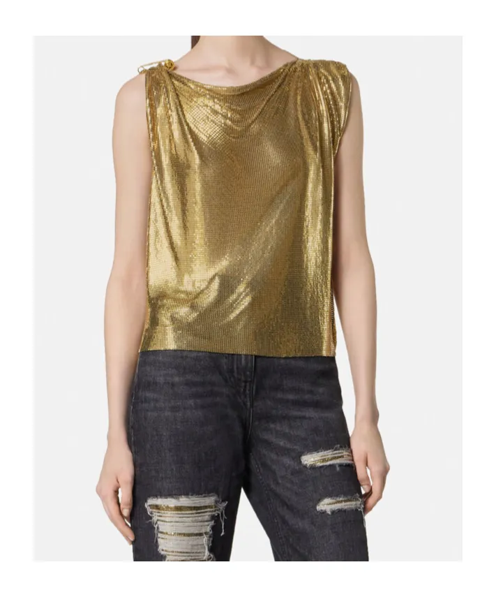 Safety Pin Mesh Top
