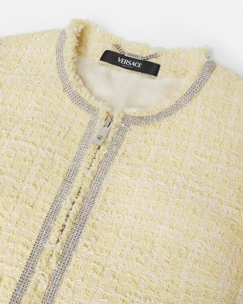 Embellished Cropped Tweed Jacket