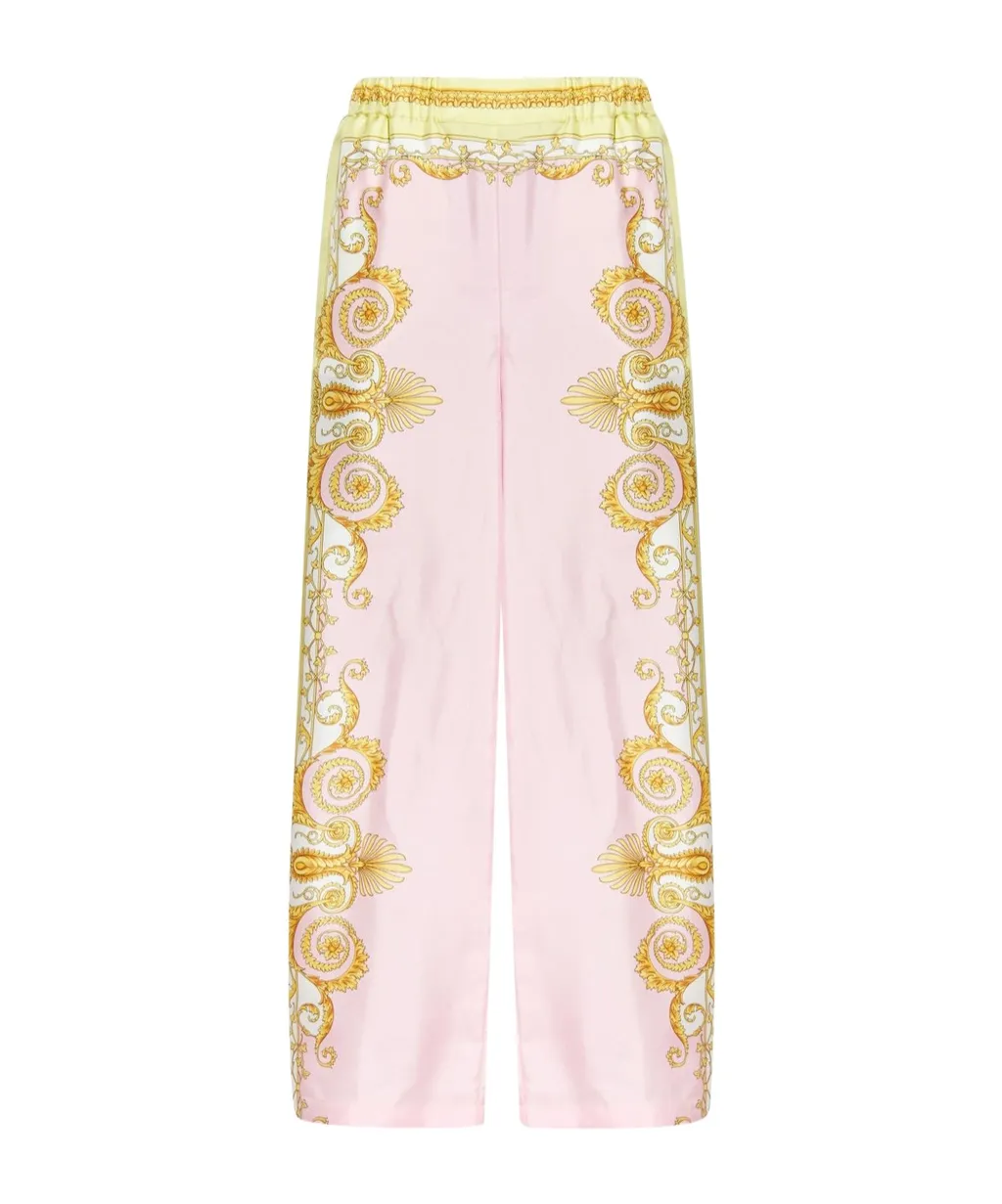 Pattern-Printed Straight-Leg Trousers