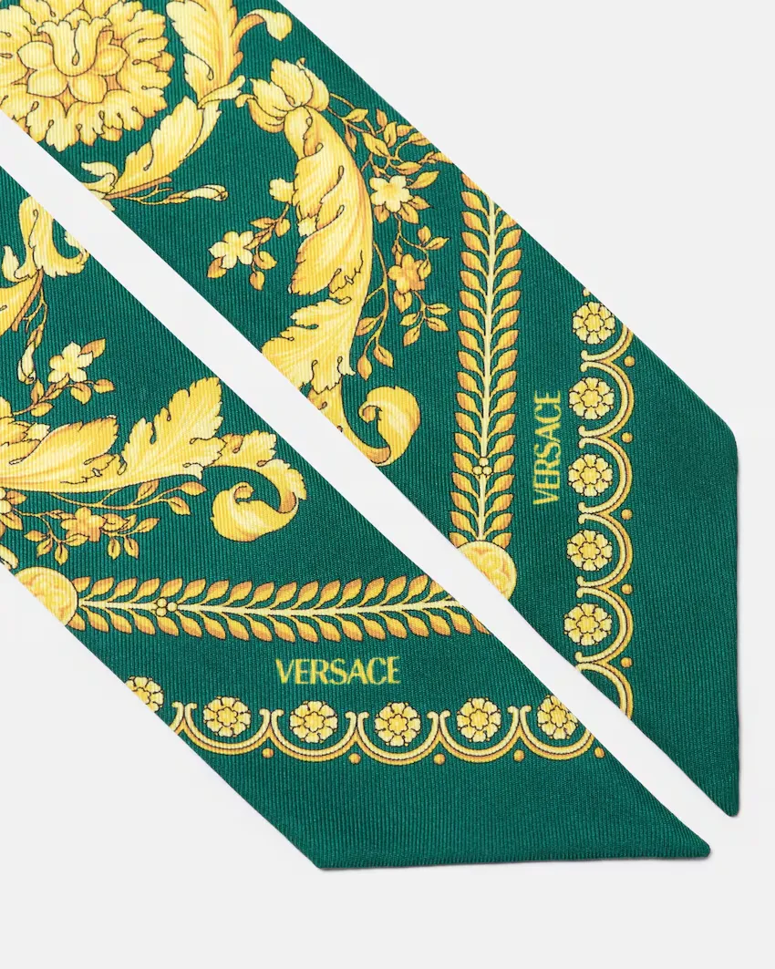Barocco-Printed Skinny Cut Scarf Tie