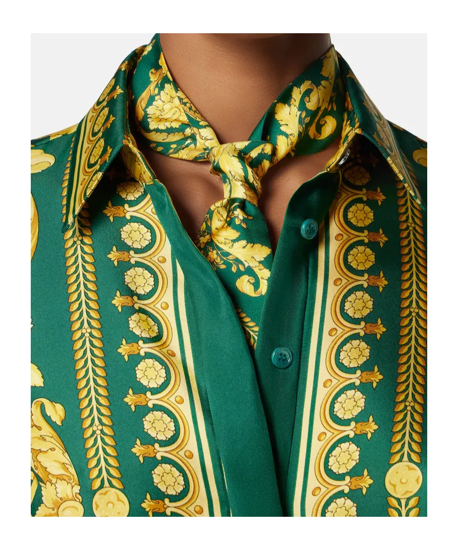 Barocco-Printed Skinny Cut Scarf Tie