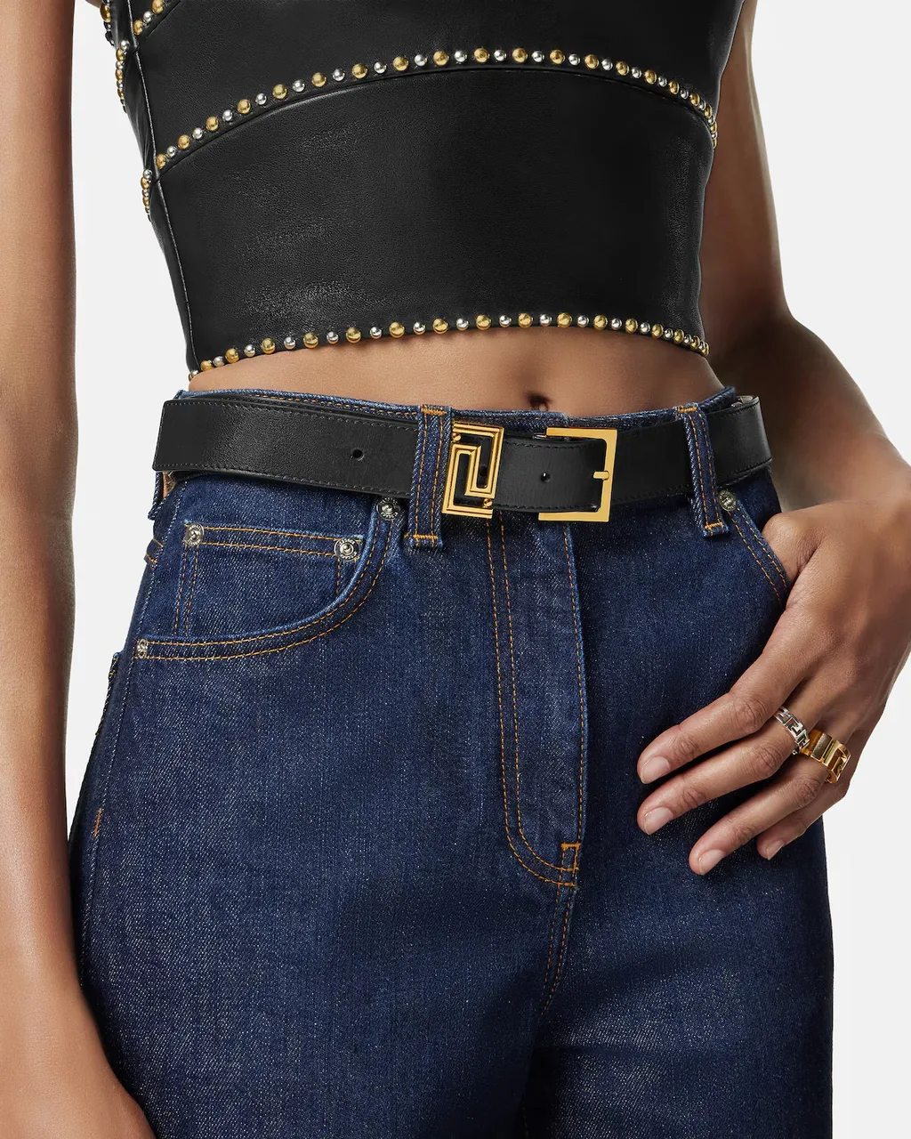 Greca-Plaque Buckle Belt