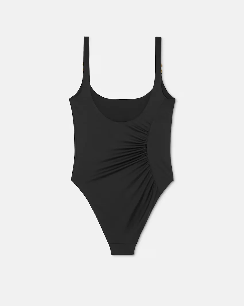 Draped One-Piece Swimsuit
