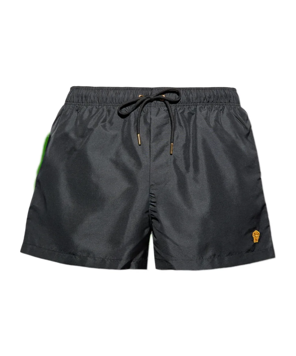 Drawstring Logo-Patch Swim Shorts