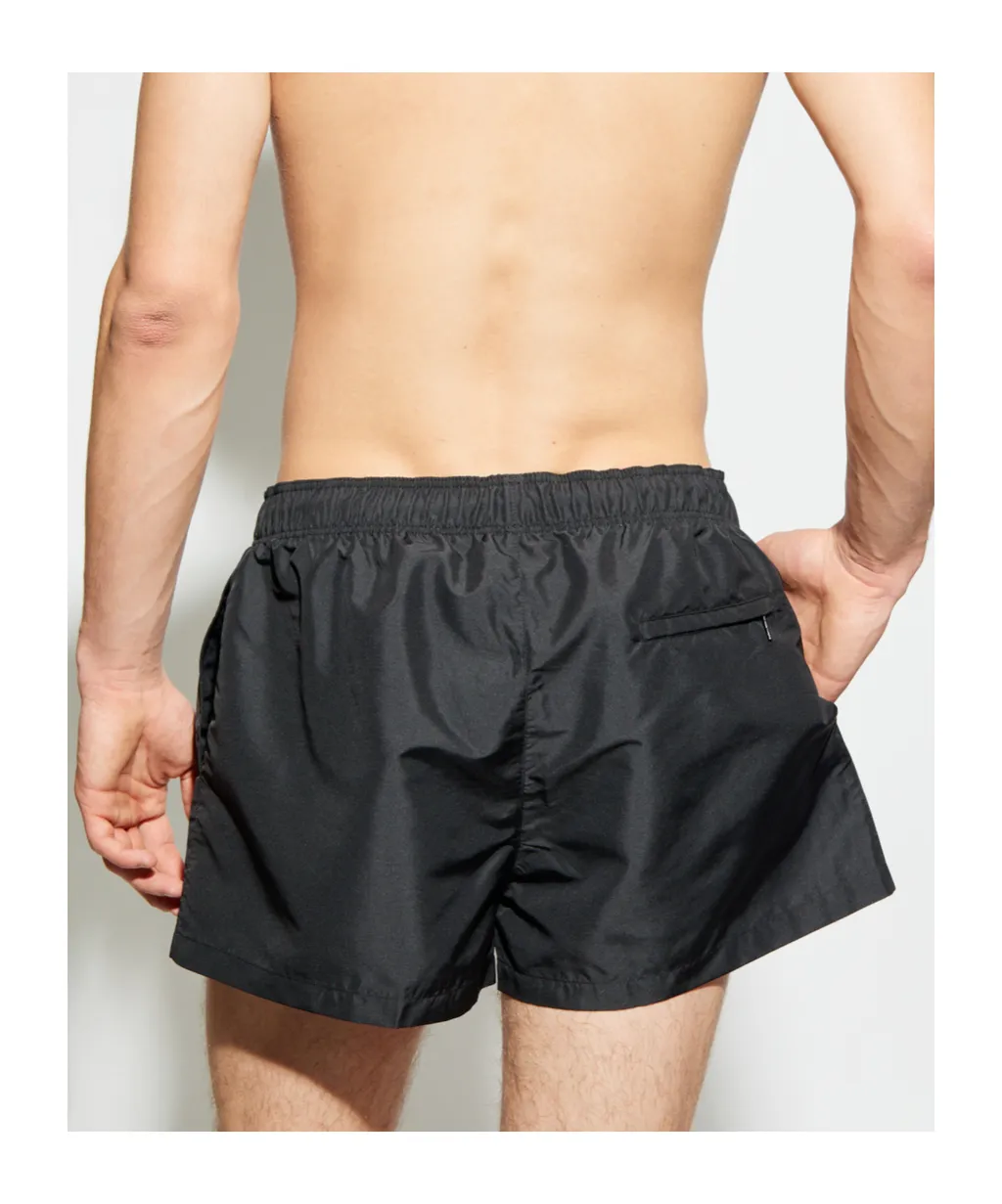 Drawstring Logo-Patch Swim Shorts