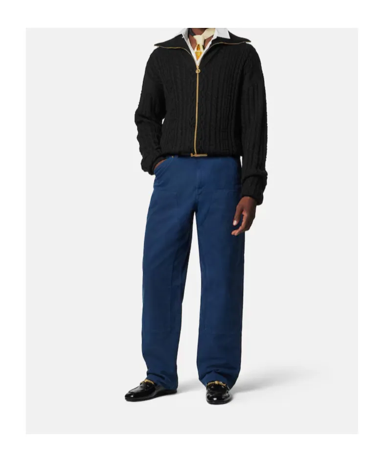 Zip-Up Knitted Cardigan