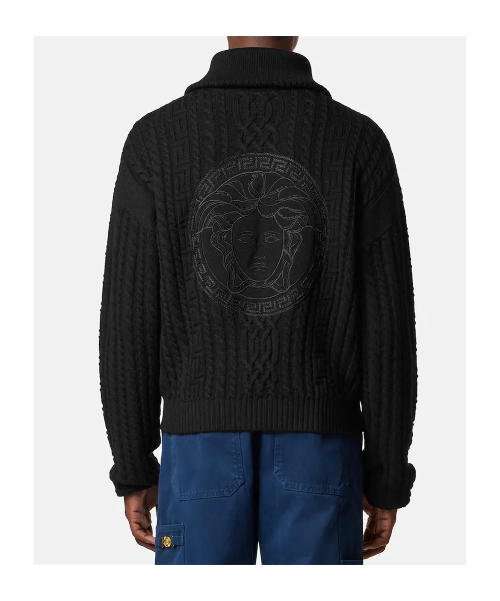 Zip-Up Knitted Cardigan