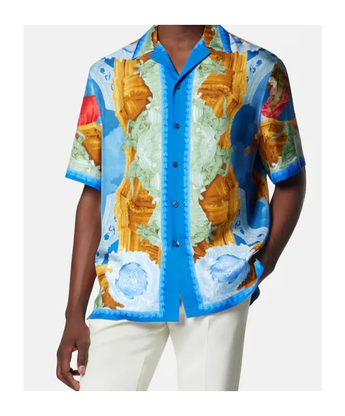 Pattern-Printed Short-Sleeved Shirt