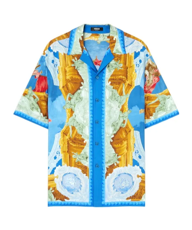 Pattern-Printed Short-Sleeved Shirt