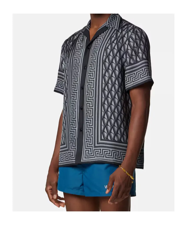 Pattern-Printed Short-Sleeved Shirt