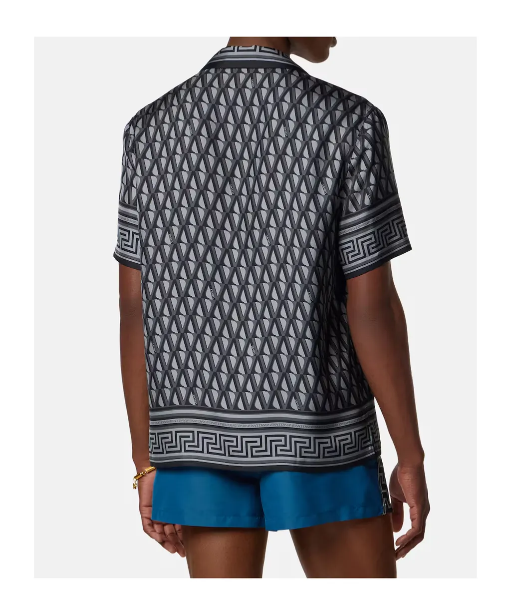 Pattern-Printed Short-Sleeved Shirt