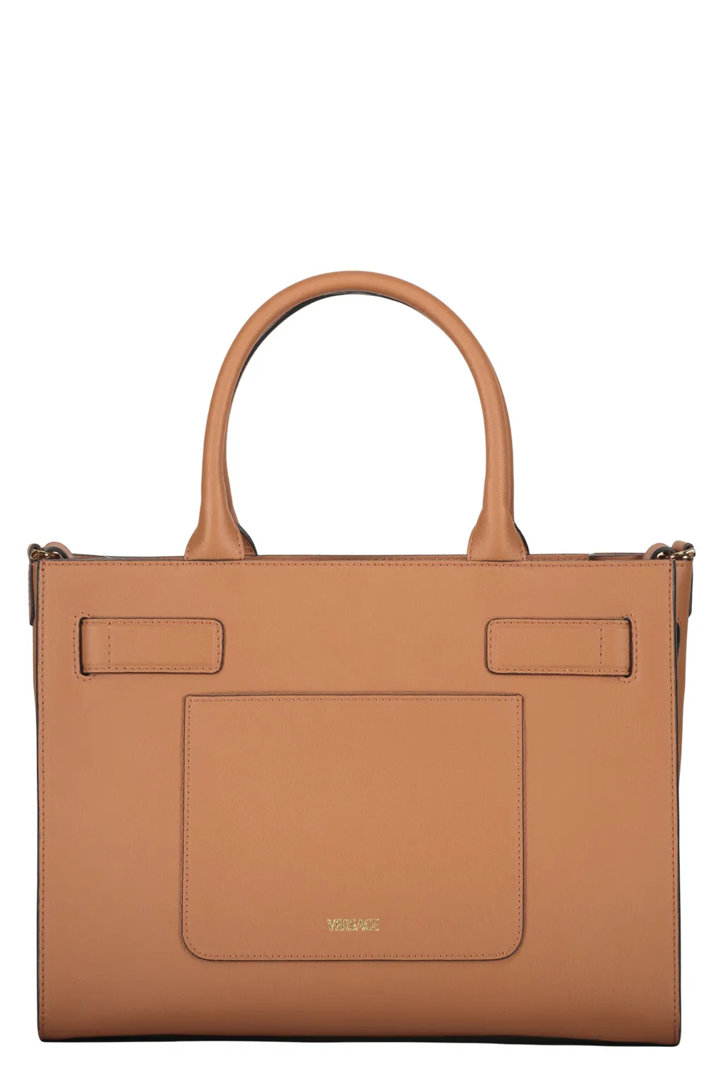 Medusa-Buckle Leather Tote Bag