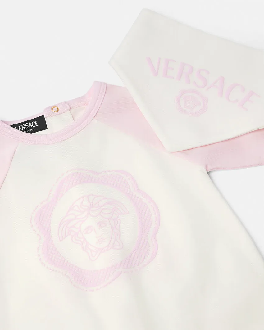 Medusa Printed Onesie And Scarf Set