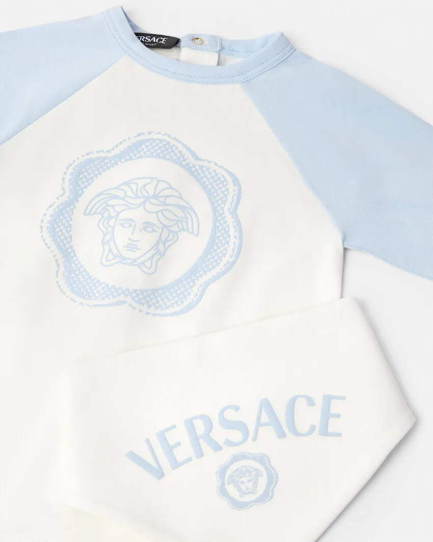Medusa Printed Onesie And Scarf Set