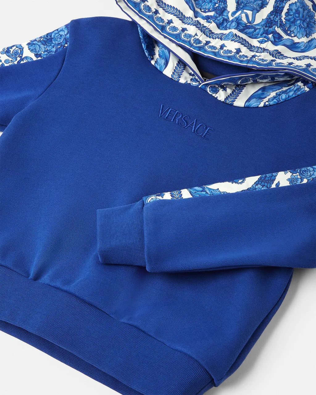 Barocco Foulard Patterned-Sleeve Hoodie