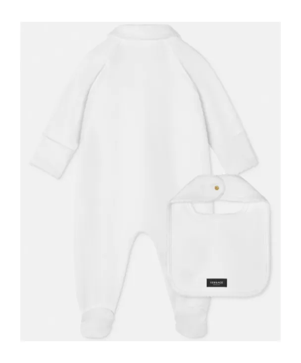 Medusa Head-Embroidered Bib Babygrow Set
