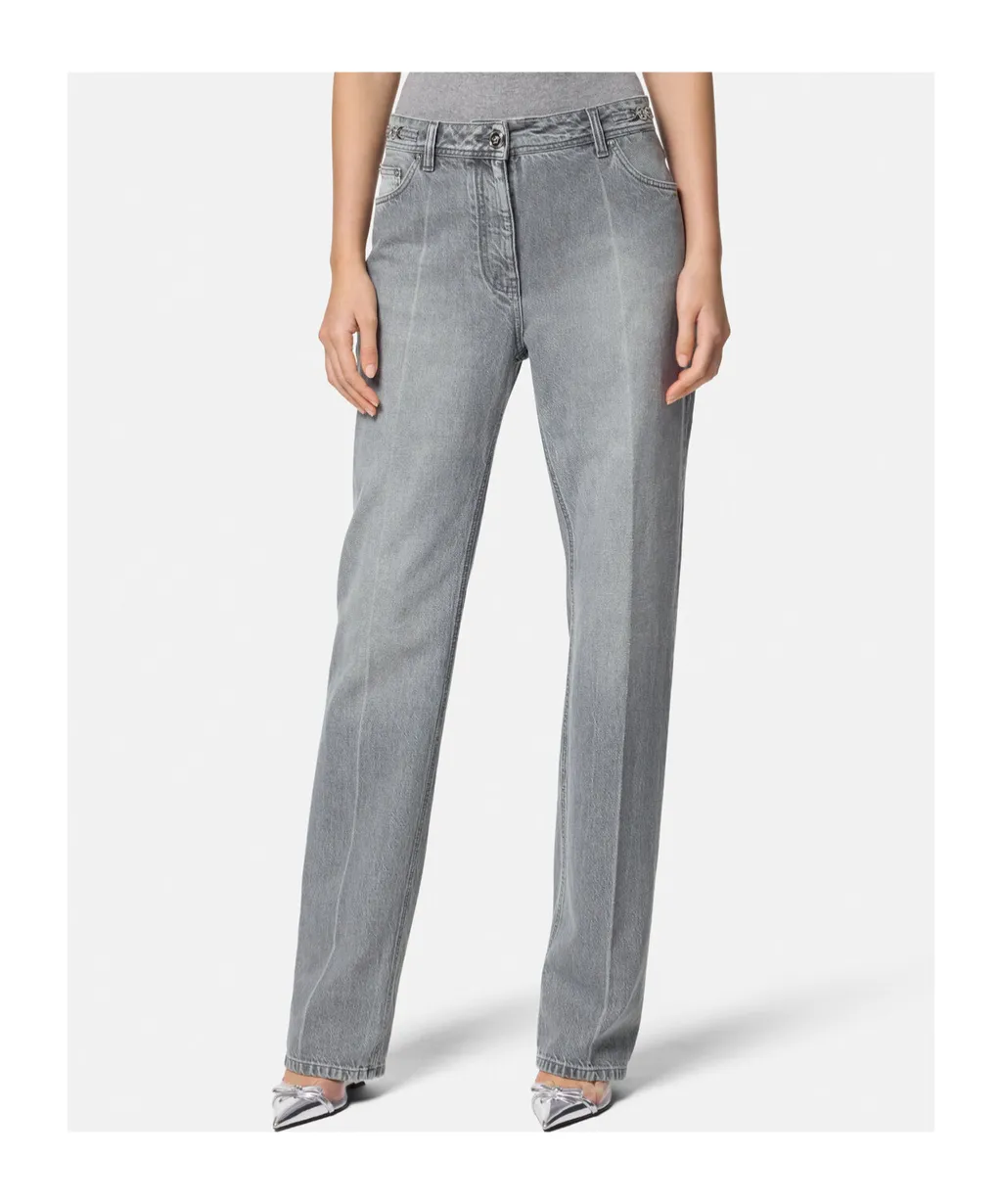 Medusa '95 Logo-Patch Boyfriend Jeans