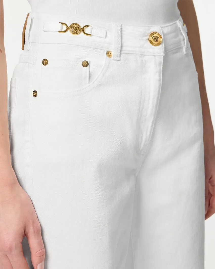 Medusa '95 Logo-Patch Straight-Leg Jeans