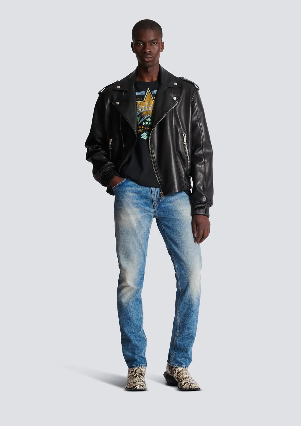 Vintage Effect Mid Rise Jeans