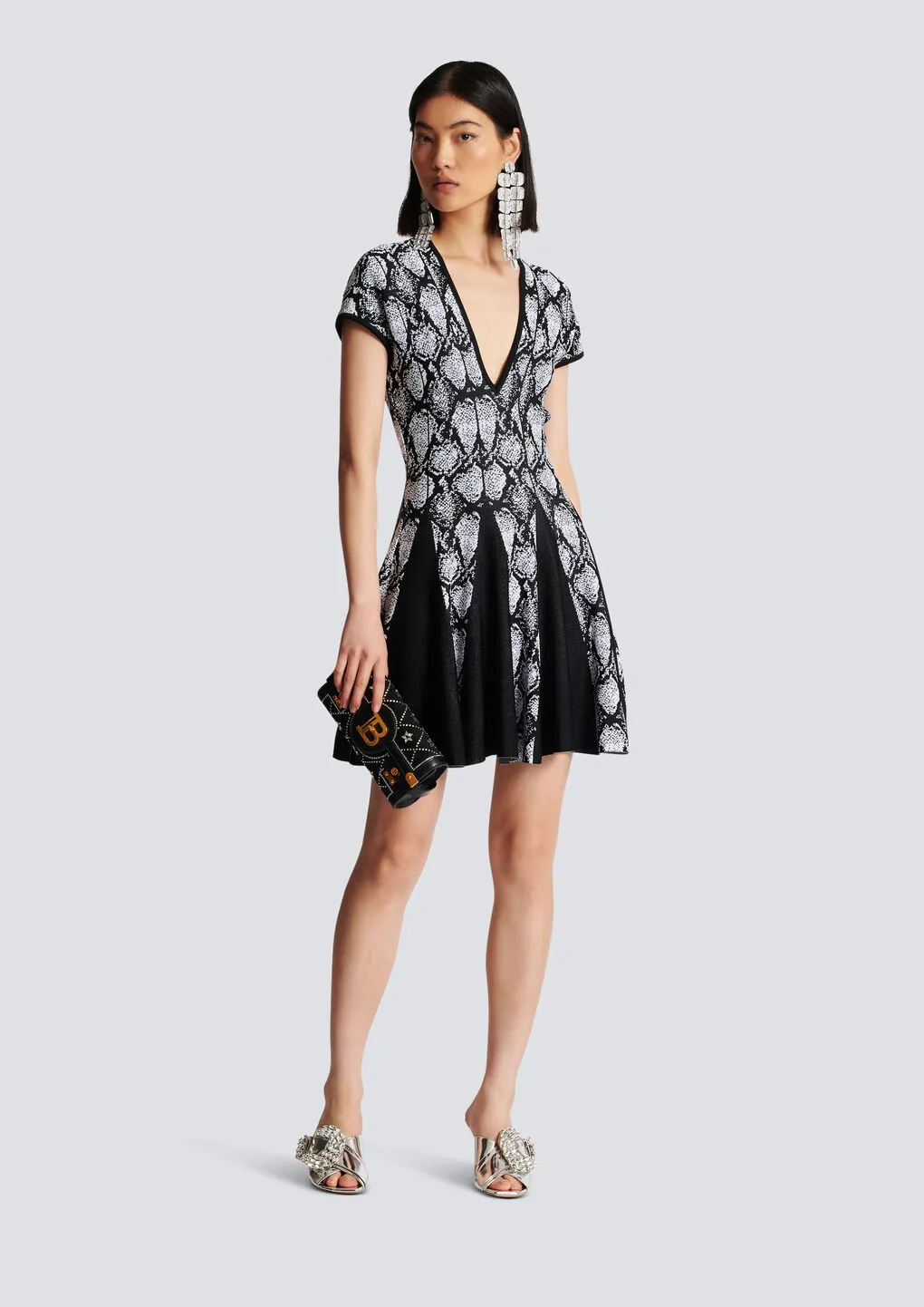 Snakeskin Jacquard Dress