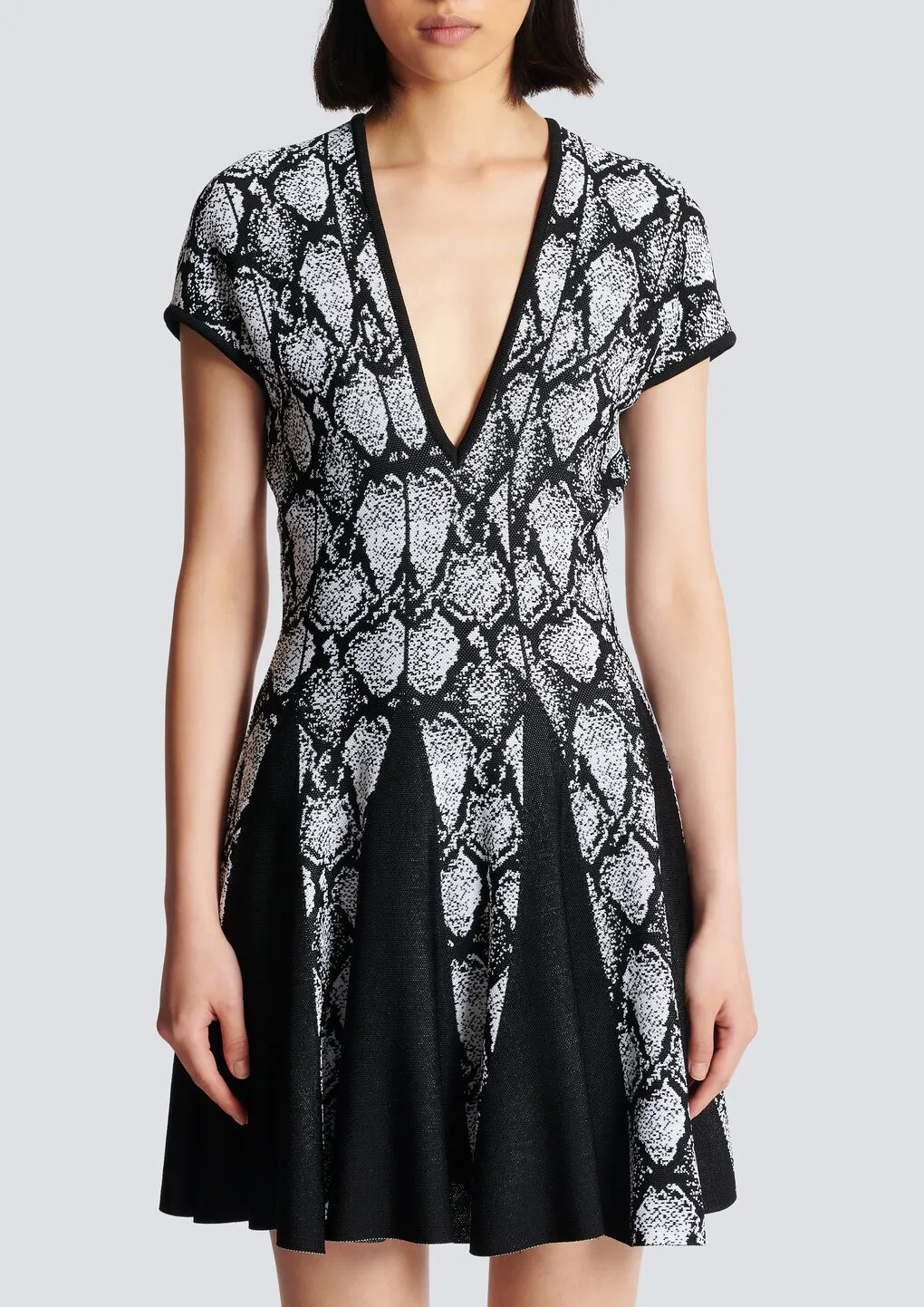 Snakeskin Jacquard Dress
